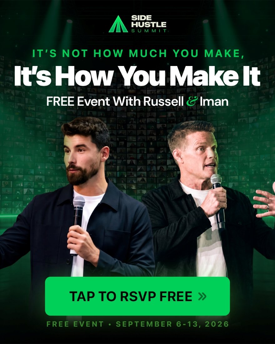 Side Hustle Summit 2026 — Iman Gadzhi and Russell Brunson, live online event